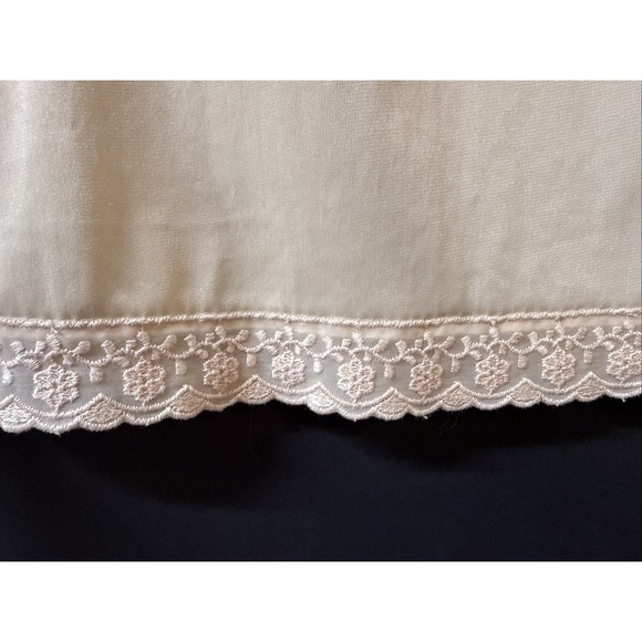 Vintage Sears the Doesnt Slip Nylon Midi Half Slip Skirt Lace Slit Ivory Size S - Picture 2 of 6